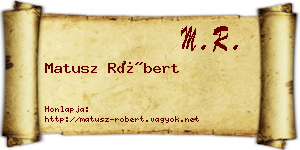 Matusz Róbert névjegykártya