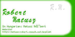 robert matusz business card